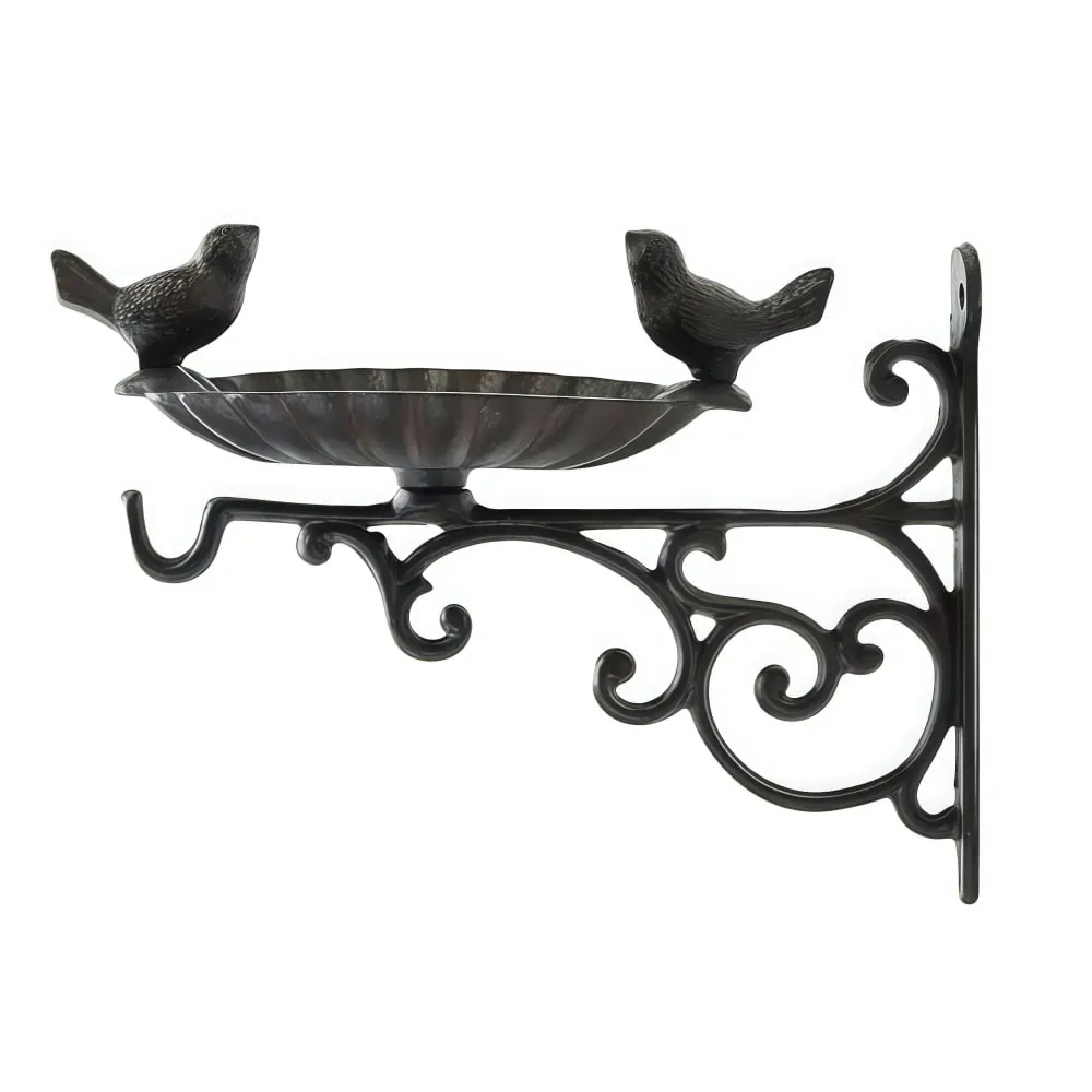 Wall Mounted Cast Iron Bird Feeder with Vintage Pattern (2-Pack)